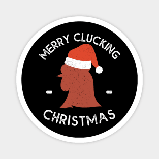 Merry Clucking Christmas Eve Pajama Funny Chicken Santa Pun Magnet